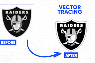vectorize, redraw convert logo or image to vector tracing