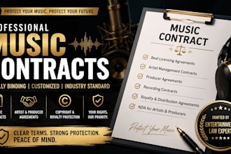 draft legal music contracts for singers, rappers, and producers