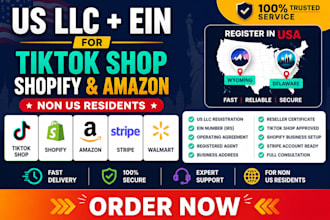 create wyoming llc and ein for tiktok shop shopify amazon