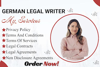 be your german legal writer for business policies and terms of services