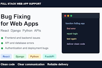 fix bugs in react django python and web apps