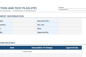 provide professional construction QA itp templates