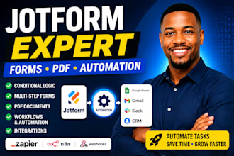 create jotform forms, fillable PDF forms, conditional logic and automations