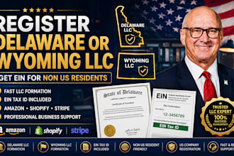 register delaware or wyoming llc with ein for non US residents