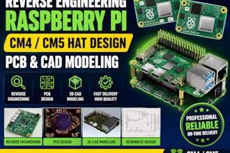 design raspberry pi cm4 and cm5 hat, pcb, reverse engineering and cad modeling