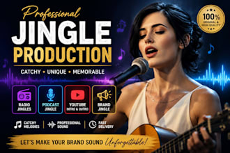 produce radio jingles, podcast jingle, youtube intro and outro, brand jingle