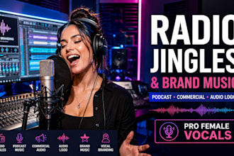 make custom jingles, radio jingle, podcast intro, commercial music and youtube
