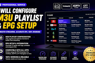 configure m3u playlist and epg setup