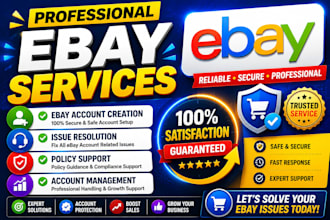 do ebay account setup and fix ebay related issues