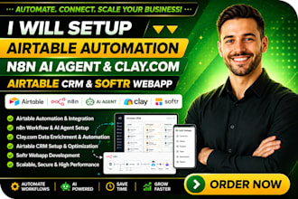 setup airtable automation n8n ai agent clay com airtable crm softr webapp expert