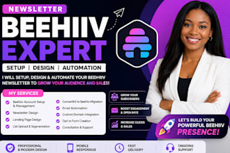 set up beehiiv newsletter landing page setup  website expert email template flow