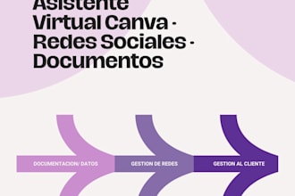asistente virtual para redes sociales, canva y documentos