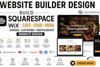 build squarespace wix cafe food menu dining catering restaurant website design
