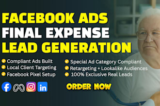 run meta facebook ads lead generation ads campaign for final expense insurance