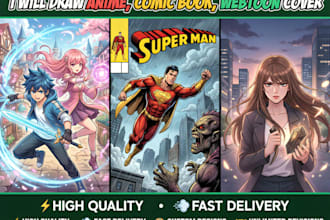 draw anime, comic book, webtoon cover