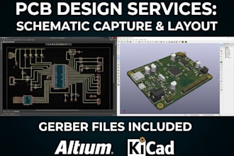 design pcb layout, schematic capture and gerber files using altium or kicad
