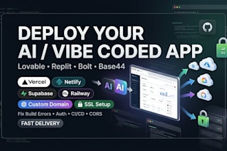 deploy your lovable, replit, bolt or base44 vibe coded app to vercel or supabase