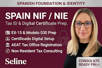 register your spain nif, nie, or cif and provide tax consulting