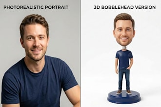 create 3d bobblehead, 3d figurine, 3d funko pop, 3d toy, stl model