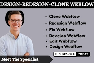clone redesign webflow fix develop webflow edit webflow design webflow