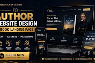 design author website, ebook website and book author landing page