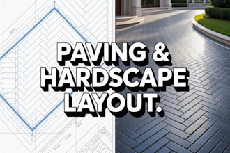 driveway paving, walkway patterns, and hardscape layout