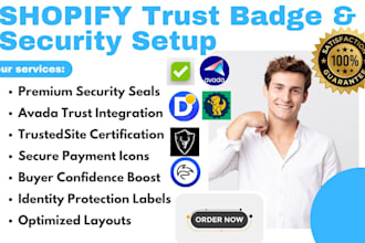 setup shopify trust badge and security setup via avada trustedsite norton mcafee