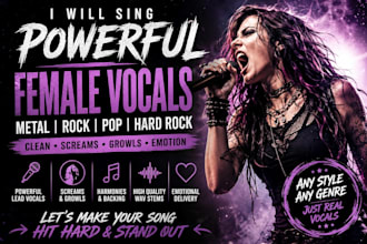 sing powerful female metal rock female rock pop scream vocals growl hard rock