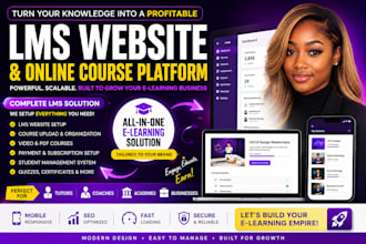 create, setup lms website and upload online elearning course video content tutor