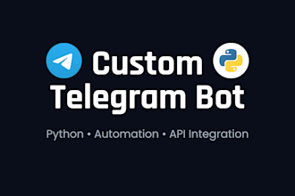 build a custom telegram shop bot, moderation bot, or airdrop bot in python