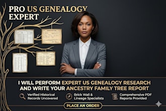perform expert US genealogy research and write your ancestry family tree report