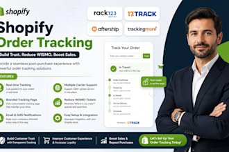 setup shopify order tracking track123 parcelwill 17track aftership trackingmore