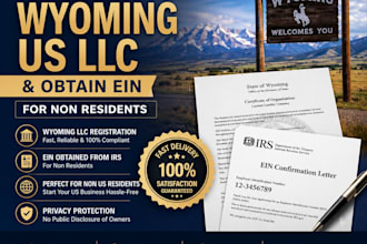 register your wyoming US llc and obtain ein for non residents