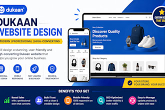 design you a standard dukaan website, list your product and create online store