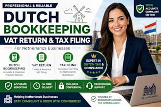 do dutch bookkeeping, vat return and tax filing for netherlands business