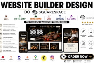 do squarespace cafe coffee shop food brand chef booking catering website design