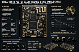 design ultra thin rf pcb  for  smart tracking  and long range distance devices