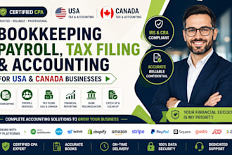 do bookkeeping, payroll, tax filing and accounting for USA and canada as a CPA