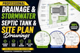 desgn professional drainage system,stormwater,septic tank and site plan drawings