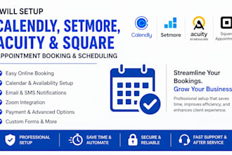 configure calendly acuity setmore and square booking system