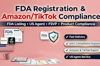 handle fda registration, listing, fsvp agent, amazon tiktok shop compliance