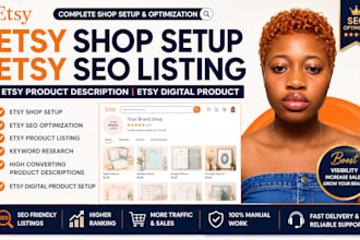 set up etsy shop etsy SEO listing etsy product description etsy digital product