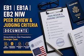 prepare eb1, eb1a, eb2, niw peer review and judging criteria documents