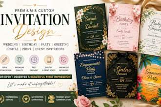 design wedding party birthday invitation greeting card digital invitation event