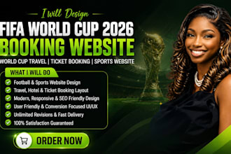 build fifa world cup 2026 booking website landing page world cup travel website