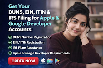 get d u n s number for apple developer, google play, fda and business