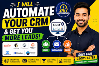 setup CRM automation, leads tracking and sales funnel with zapier ghl shopify