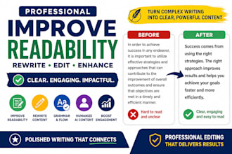 improve readability rewrite and edit your content professionally