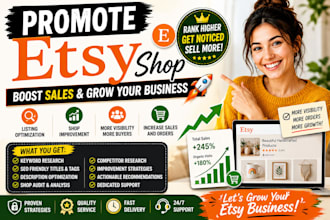 promote etsy shop, etsy seo, boost etsy sales and increase etsy traffic
