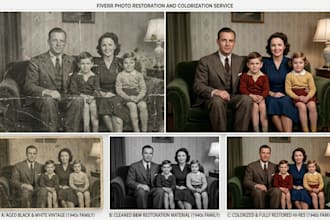 professionally restore, fix damage, and colorize your old photos